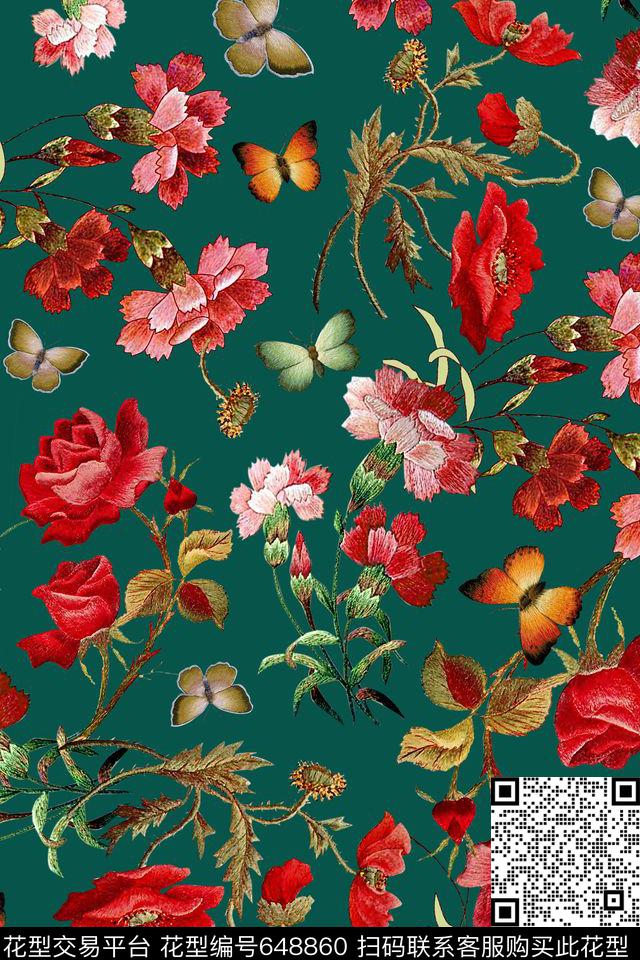 民族风绣花传统数码印花华亿平台下载（图片编号: 648860） - 瓦栏（Walan）