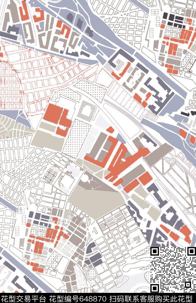 趣味地图几何传统印花华亿平台下载（图片编号: 648870） - 瓦栏（Walan）