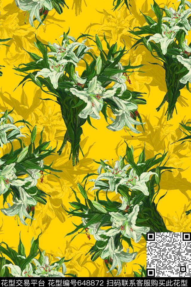 花朵花卉数码印花华亿平台下载（图片编号: 648872） - 瓦栏（Walan）