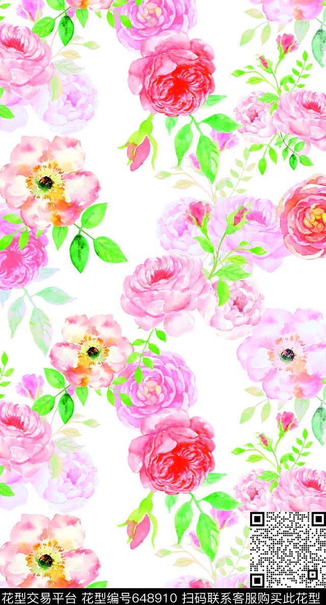 2017watercolorromantic数码印花华亿平台下载（图片编号: 648910） - 瓦栏（Walan）