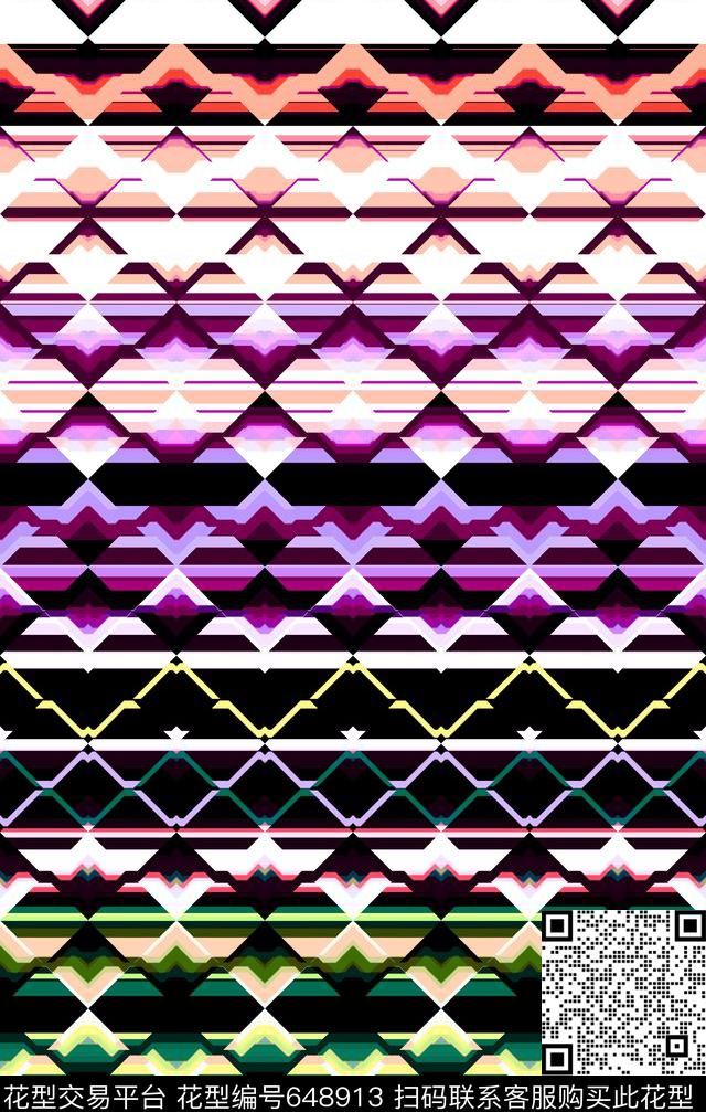 线条条纹不规则几何传统印花华亿平台下载（图片编号: 648913） - 瓦栏（Walan）