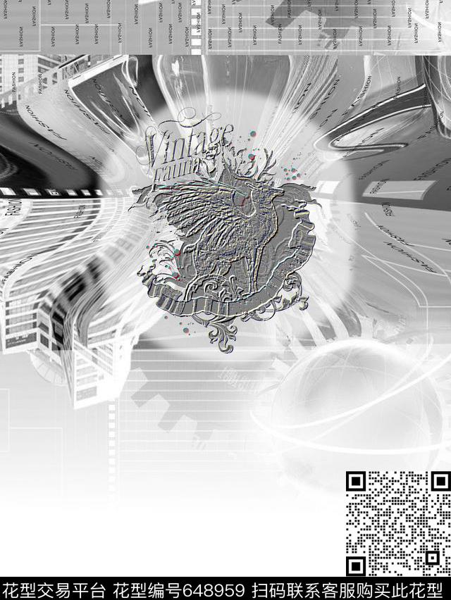 抽象数码大牌数码印花华亿平台下载（图片编号: 648959） - 瓦栏（Walan）