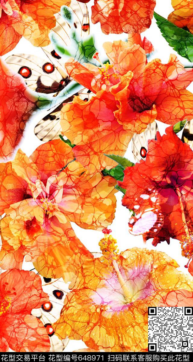 欧式时尚油画数码花卉花朵花卉数码印花华亿平台下载（图片编号: 648971） - 瓦栏（Walan）