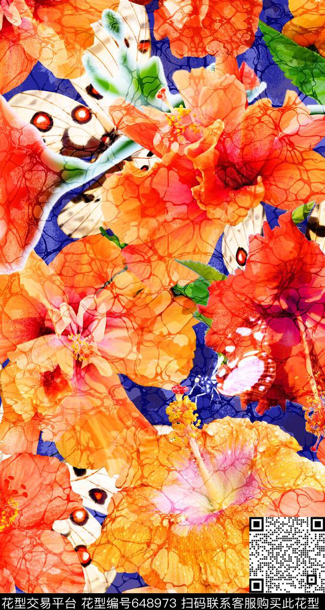 欧式时尚油画数码花卉花朵花卉数码印花华亿平台下载（图片编号: 648973） - 瓦栏（Walan）