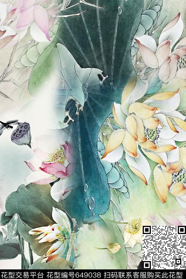 中国风时尚旗袍花数码印花华亿平台下载（图片编号: 649038） - 瓦栏（Walan）