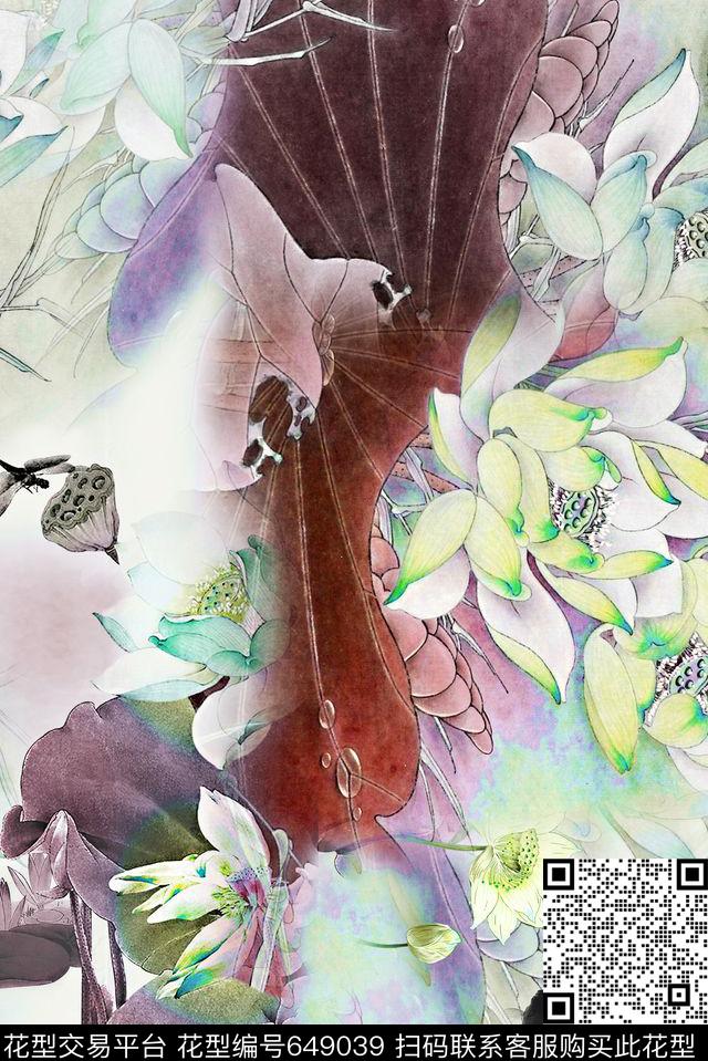 中国风时尚旗袍花数码印花华亿平台下载（图片编号: 649039） - 瓦栏（Walan）