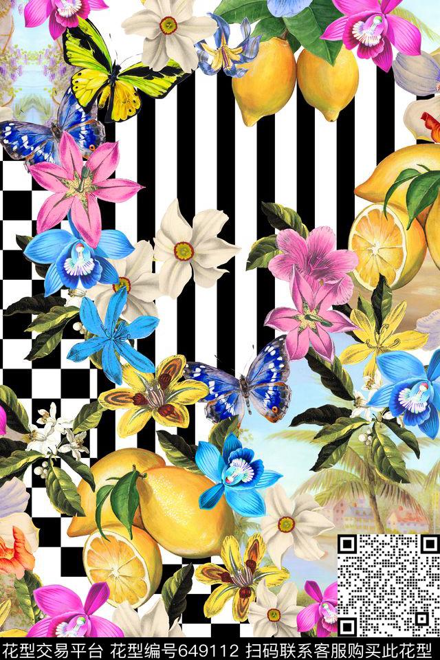 田园风花卉格子数码印花华亿平台下载（图片编号: 649112） - 瓦栏（Walan）