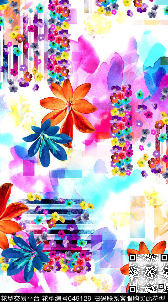 大花玉兰花花朵数码印花华亿平台下载（图片编号: 649129） - 瓦栏（Walan）