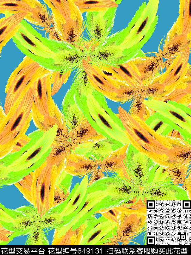热带风情变形太阳花数码印花华亿平台下载（图片编号: 649131） - 瓦栏（Walan）