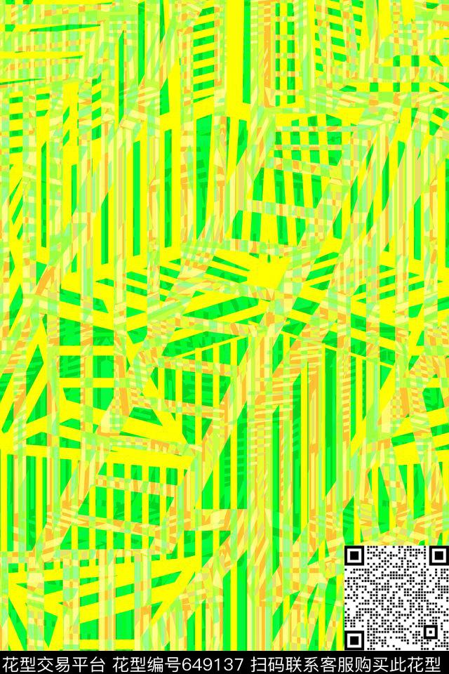 乱花不规则几何方格传统印花华亿平台下载（图片编号: 649137） - 瓦栏（Walan）