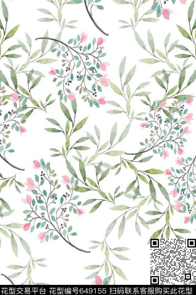 植物花卉碎碎花水彩花卉数码印花华亿平台下载（图片编号: 649155） - 瓦栏（Walan）