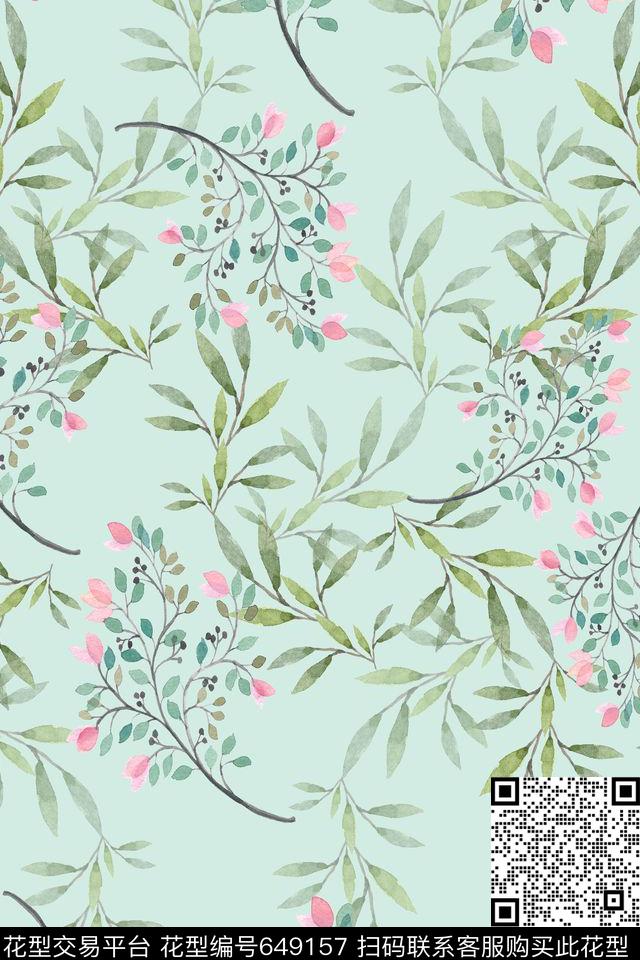 植物花卉碎碎花草丛数码印花华亿平台下载（图片编号: 649157） - 瓦栏（Walan）