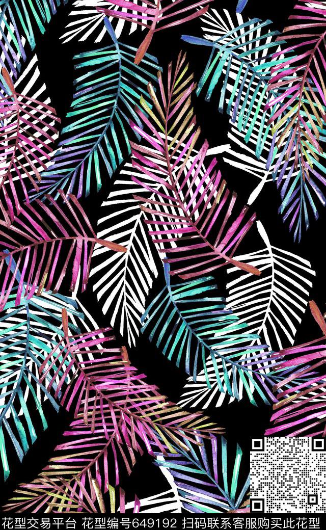 热带泳装泳装比基尼热带植物数码印花华亿平台下载（图片编号: 649192） - 瓦栏（Walan）
