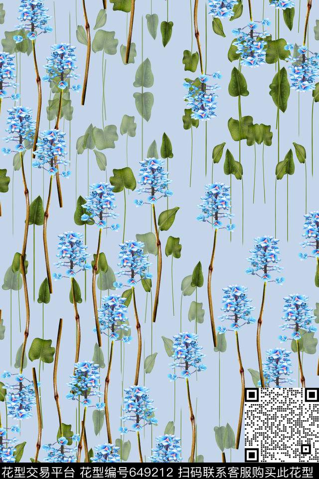 风格花卉植物花卉花卉组合数码印花华亿平台下载（图片编号: 649212） - 瓦栏（Walan）