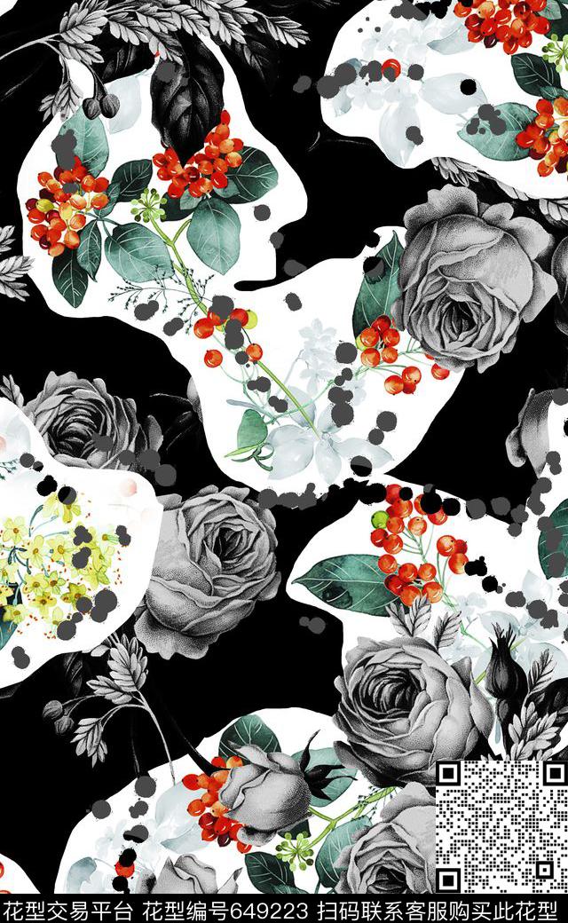 最新数码印花面料设计三色堇时尚花卉潮流数码印花华亿平台下载（图片编号: 649223） - 瓦栏（Walan）