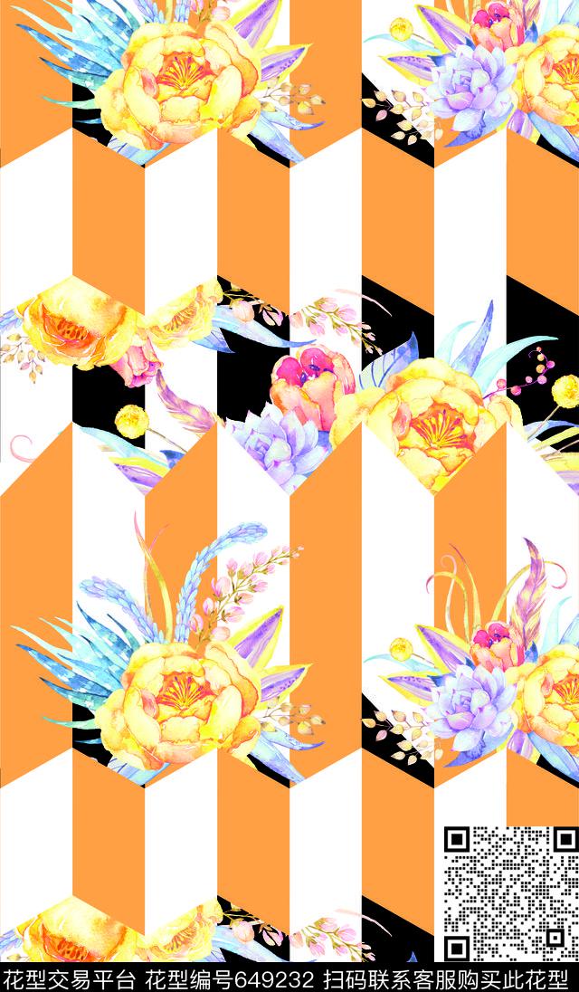 watercolor2017geometric数码印花华亿平台下载（图片编号: 649232） - 瓦栏（Walan）