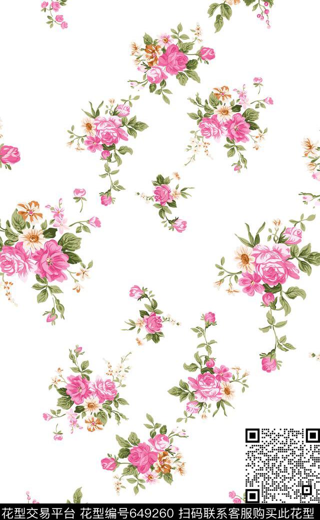 植物花卉风格花卉花卉组合传统印花华亿平台下载（图片编号: 649260） - 瓦栏（Walan）