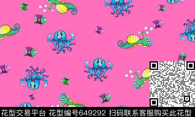 卡通童装章鱼传统印花华亿平台下载（图片编号: 649292） - 瓦栏（Walan）