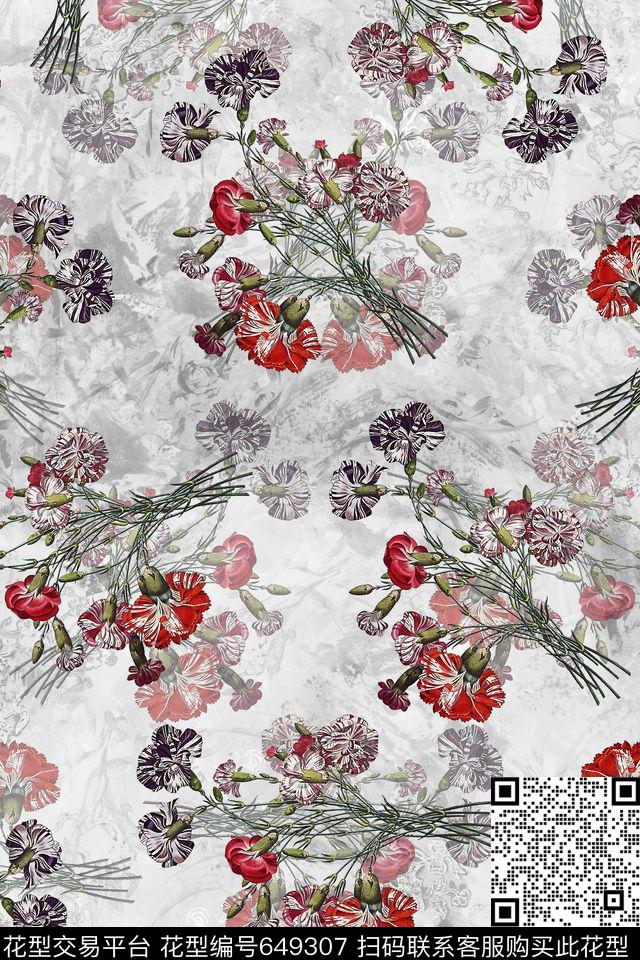 手绘花卉小碎花花卉数码印花华亿平台下载（图片编号: 649307） - 瓦栏（Walan）