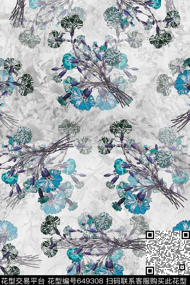 手绘花卉小碎花花卉数码印花华亿平台下载（图片编号: 649308） - 瓦栏（Walan）