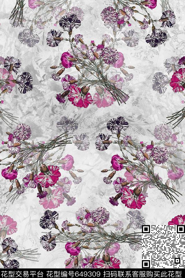 手绘花卉小碎花花卉数码印花华亿平台下载（图片编号: 649309） - 瓦栏（Walan）