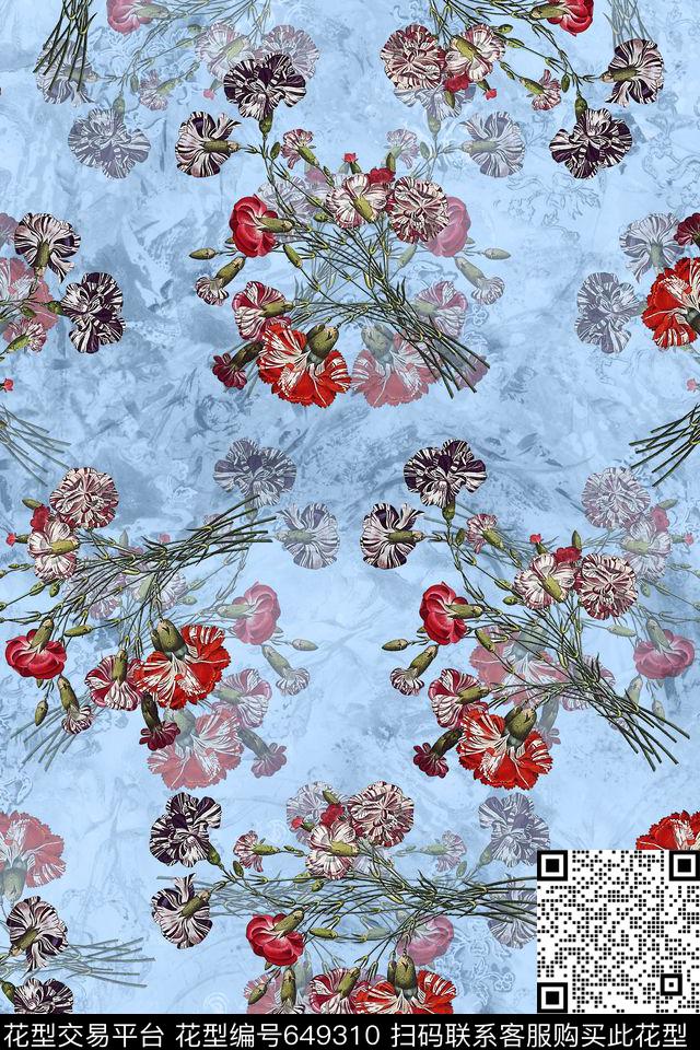 手绘花卉小碎花花卉数码印花华亿平台下载（图片编号: 649310） - 瓦栏（Walan）