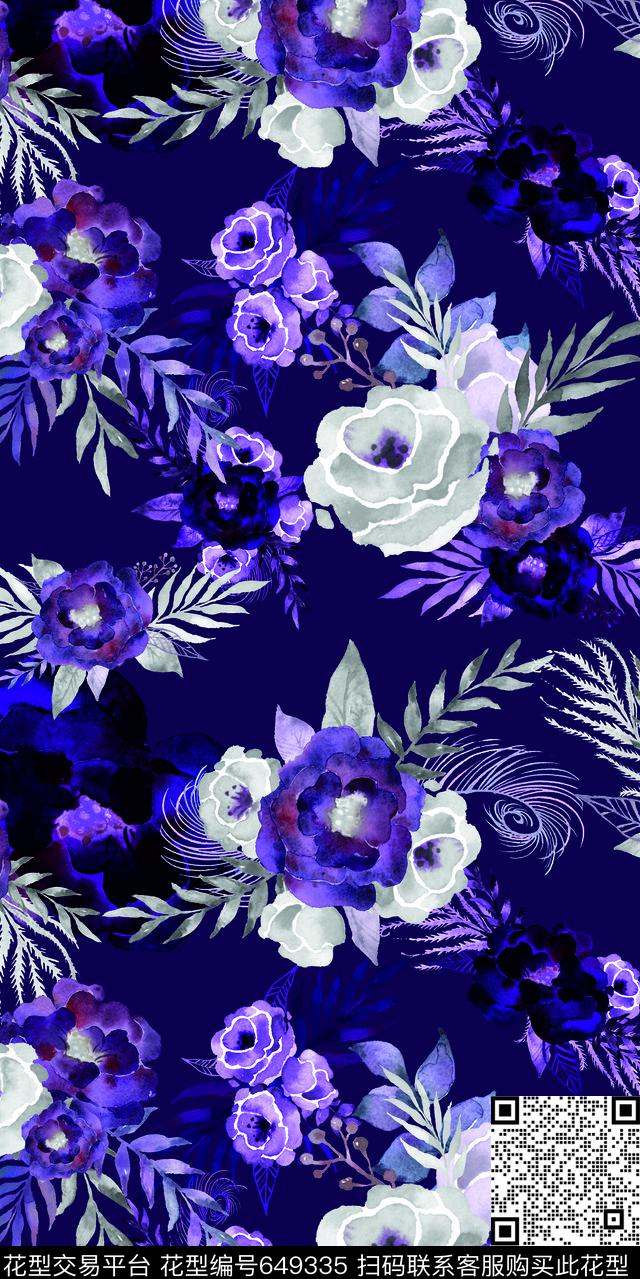 watercolor2017romantic数码印花华亿平台下载（图片编号: 649335） - 瓦栏（Walan）