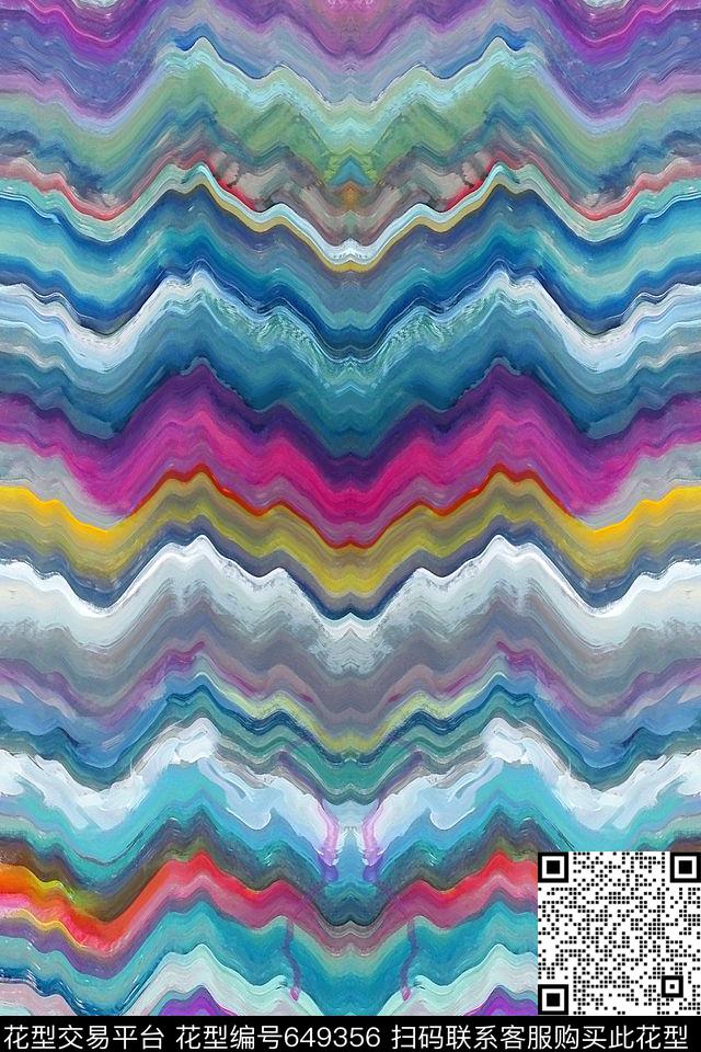 抽象肌理条纹数码印花华亿平台下载（图片编号: 649356） - 瓦栏（Walan）