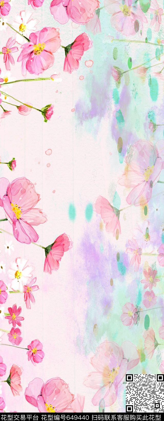 时尚现代花朵数码印花华亿平台下载（图片编号: 649440） - 瓦栏（Walan）