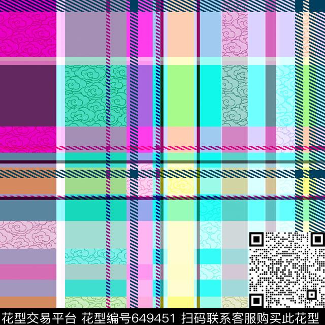 条纹女装男装数码印花华亿平台下载（图片编号: 649451） - 瓦栏（Walan）