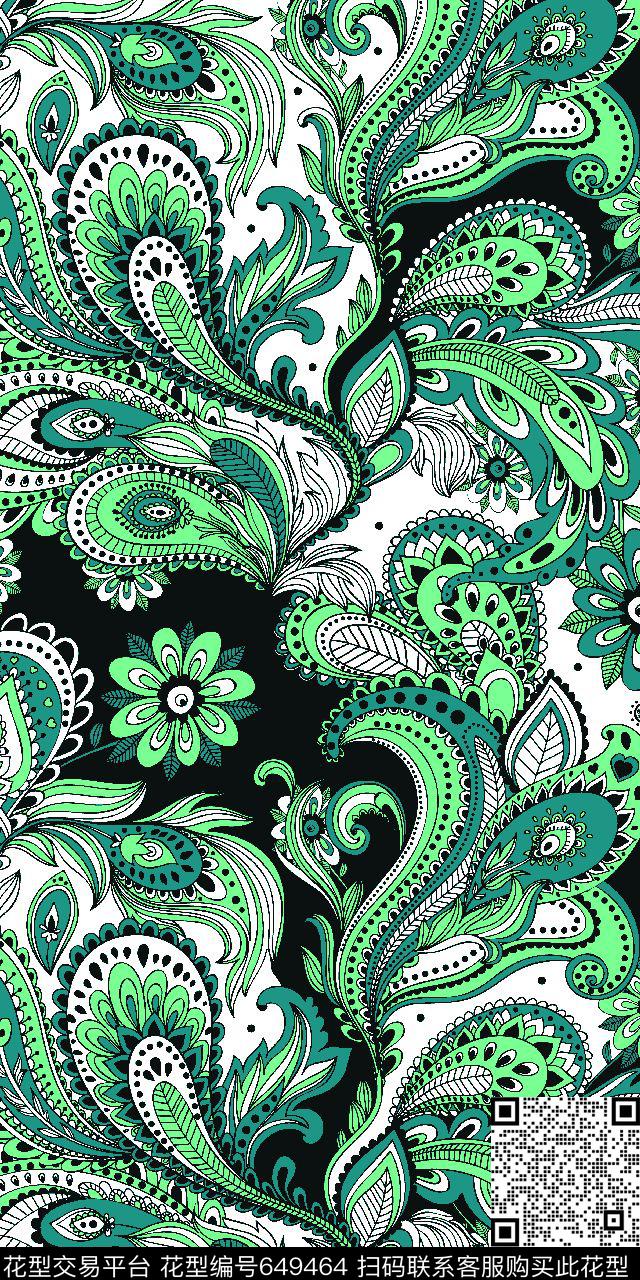 佩斯利火腿花腰果传统印花华亿平台下载（图片编号: 649464） - 瓦栏（Walan）