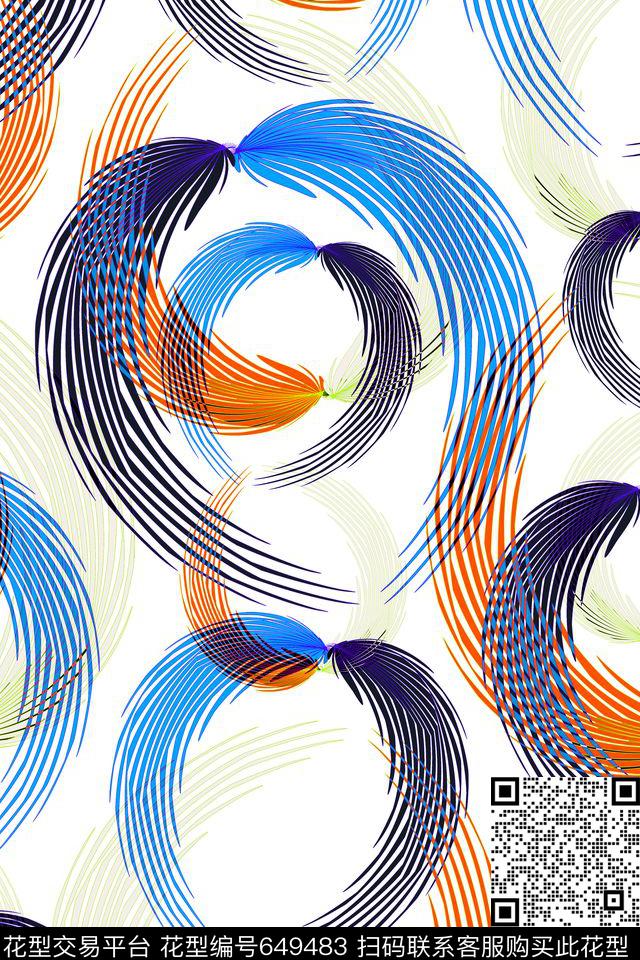 热带风情泳装羽毛数码印花华亿平台下载（图片编号: 649483） - 瓦栏（Walan）