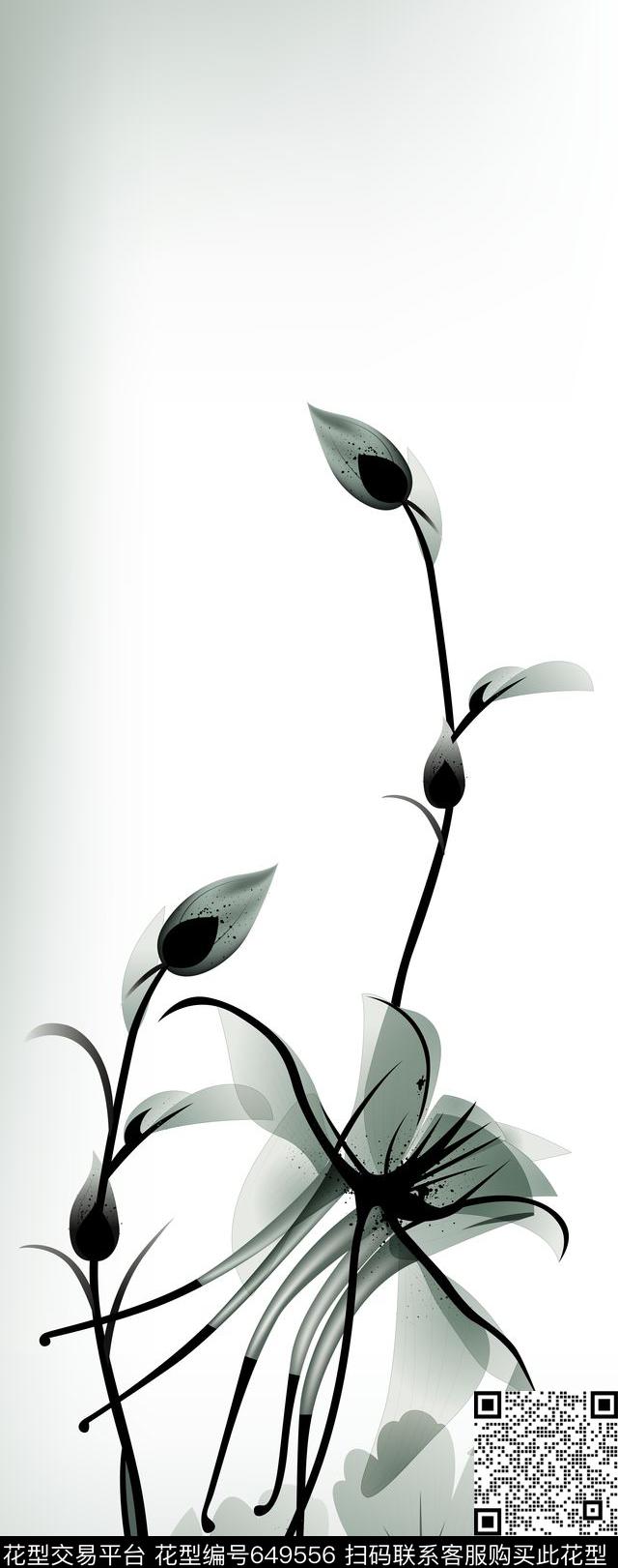 荷花清新花卉数码印花华亿平台下载（图片编号: 649556） - 瓦栏（Walan）