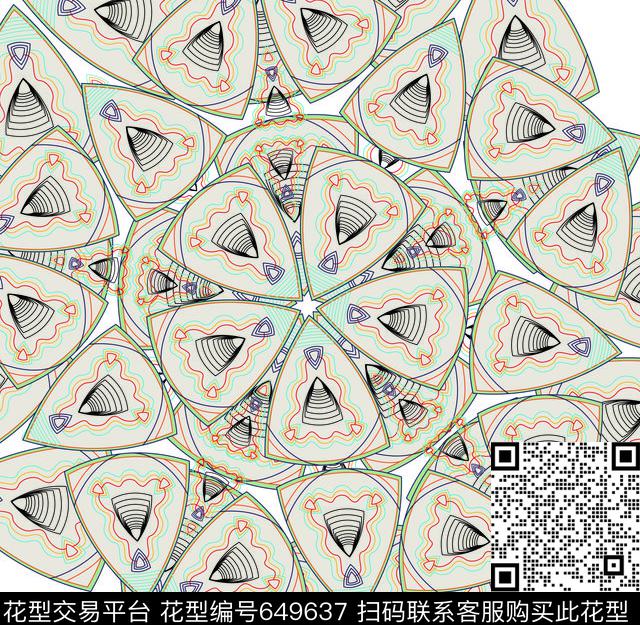 几何三角形CDR传统印花华亿平台下载（图片编号: 649637） - 瓦栏（Walan）
