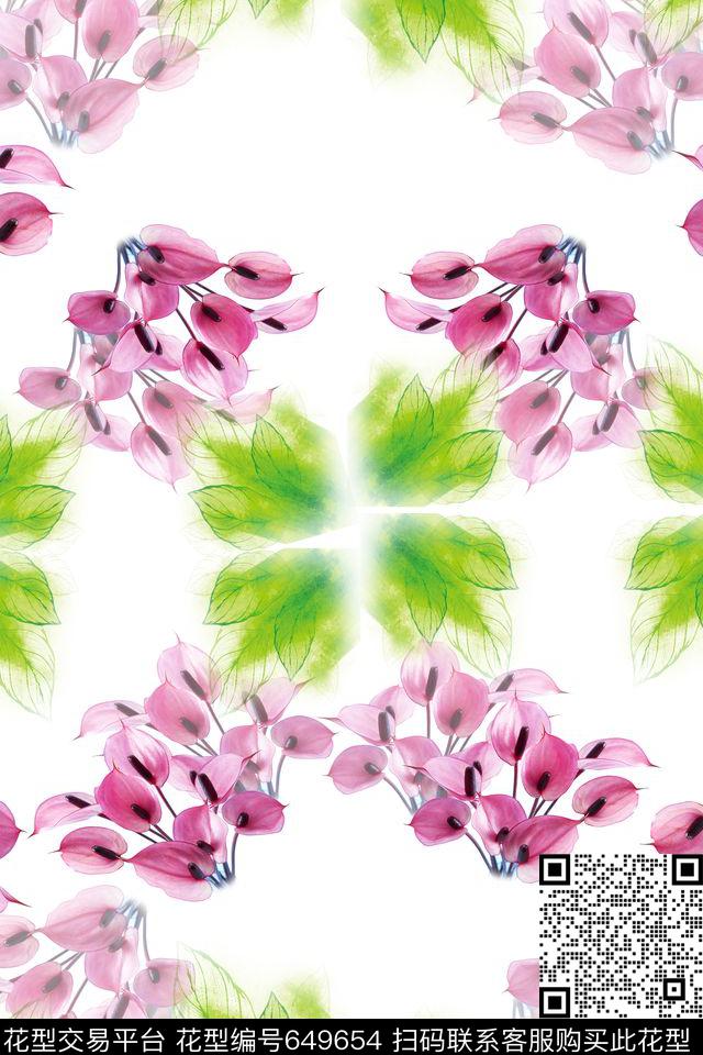 植物花卉花卉组合百合数码印花华亿平台下载（图片编号: 649654） - 瓦栏（Walan）