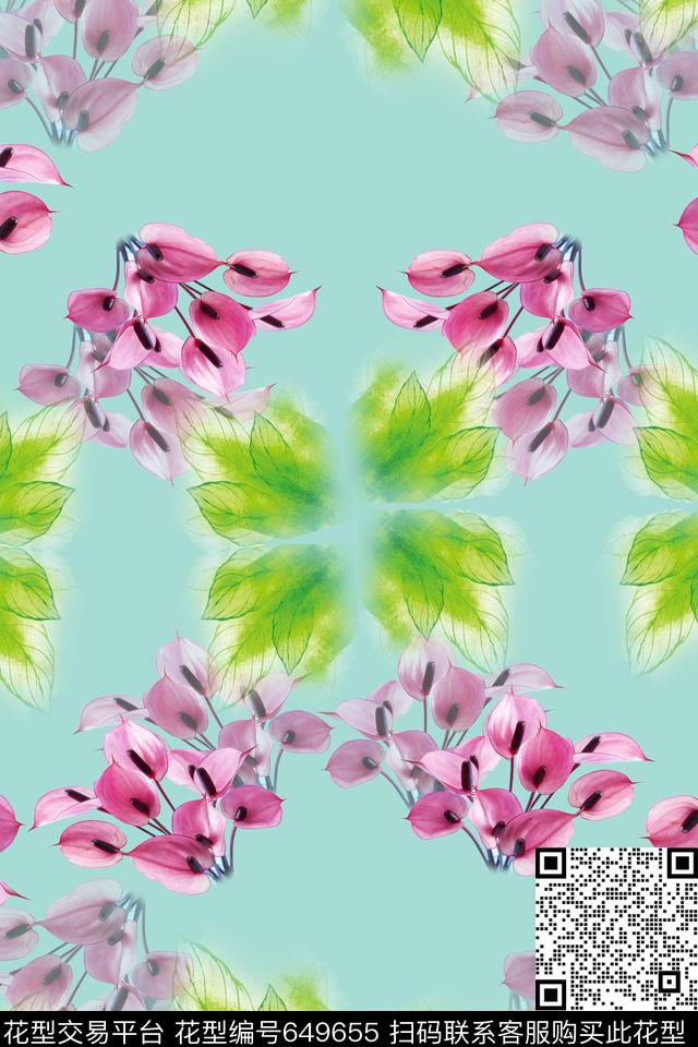 植物花卉花卉组合百合数码印花华亿平台下载（图片编号: 649655） - 瓦栏（Walan）