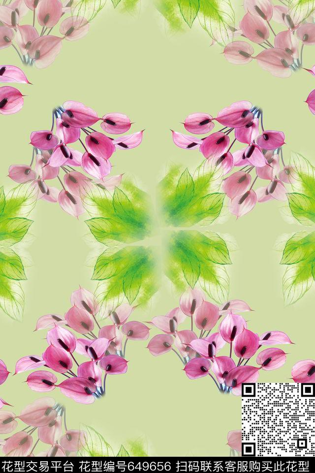 植物花卉花卉组合百合数码印花华亿平台下载（图片编号: 649656） - 瓦栏（Walan）