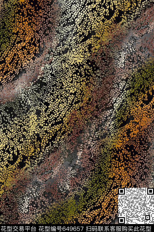 蛇纹动物纹皮纹传统印花华亿平台下载（图片编号: 649657） - 瓦栏（Walan）