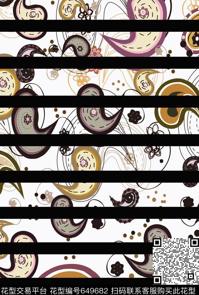 腰果佩斯利火腿花传统印花华亿平台下载（图片编号: 649682） - 瓦栏（Walan）