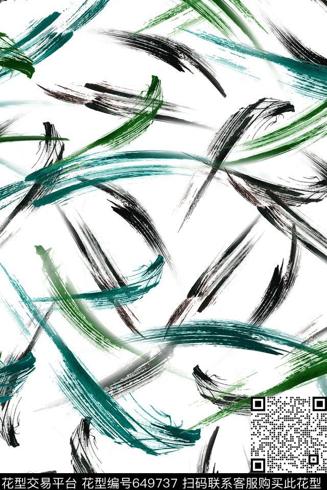 笔触线条绘画传统印花华亿平台下载（图片编号: 649737） - 瓦栏（Walan）