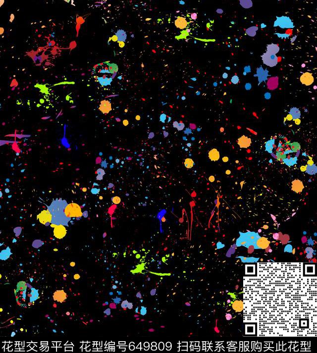 PP抽象喷溅数码印花华亿平台下载（图片编号: 649809） - 瓦栏（Walan）