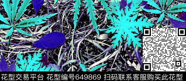 树叶草叶子数码印花华亿平台下载（图片编号: 649869） - 瓦栏（Walan）