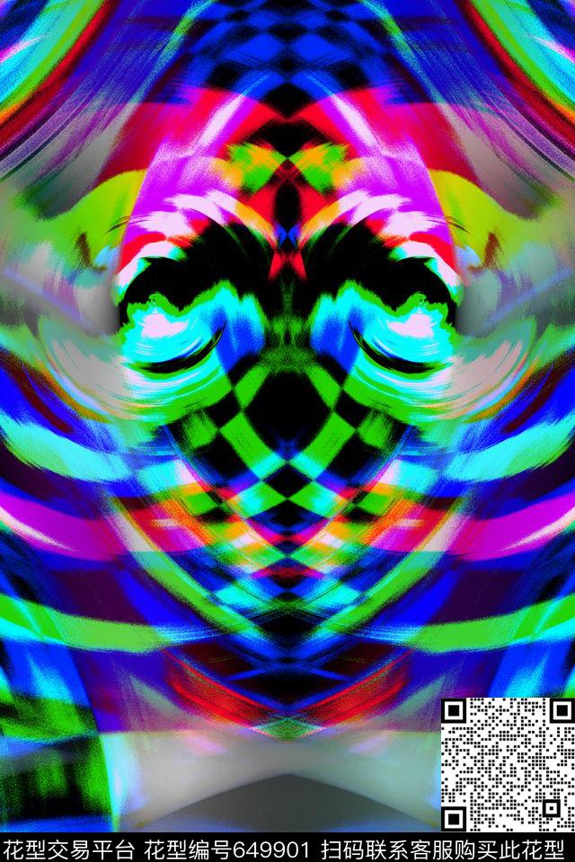 泳装抽象几何数码印花华亿平台下载（图片编号: 649901） - 瓦栏（Walan）