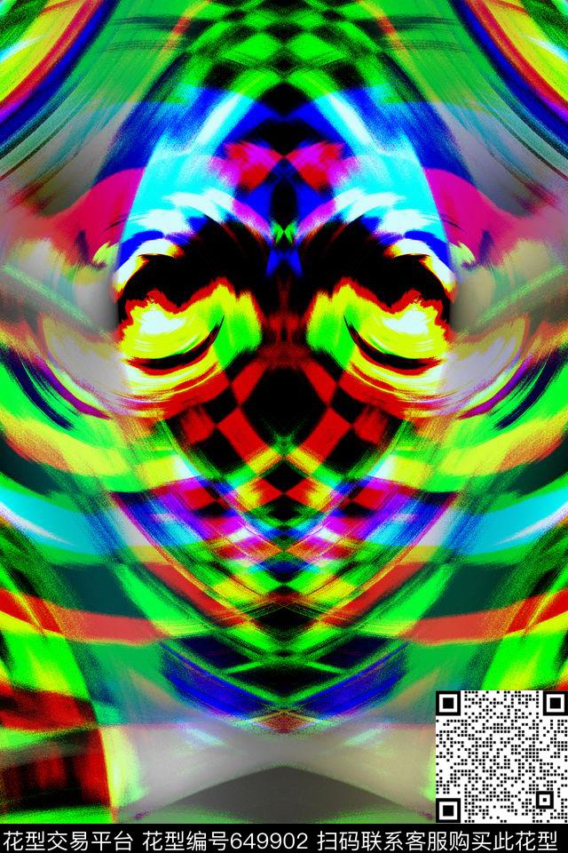 泳装抽象几何数码印花华亿平台下载（图片编号: 649902） - 瓦栏（Walan）