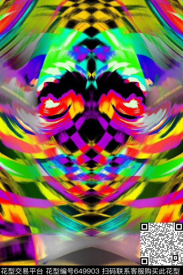 泳装抽象几何数码印花华亿平台下载（图片编号: 649903） - 瓦栏（Walan）