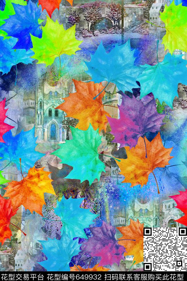 女装风景树叶数码印花华亿平台下载（图片编号: 649932） - 瓦栏（Walan）