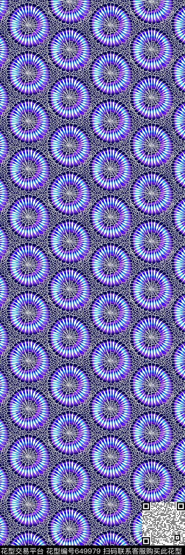 深海抽象元素丝巾长巾数码印花华亿平台下载（图片编号: 649979） - 瓦栏（Walan）