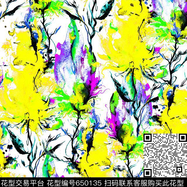 晕染涂鸦数码印花华亿平台下载（图片编号: 650135） - 瓦栏（Walan）
