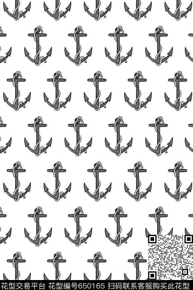 男装船锚海洋元素传统印花华亿平台下载（图片编号: 650165） - 瓦栏（Walan）