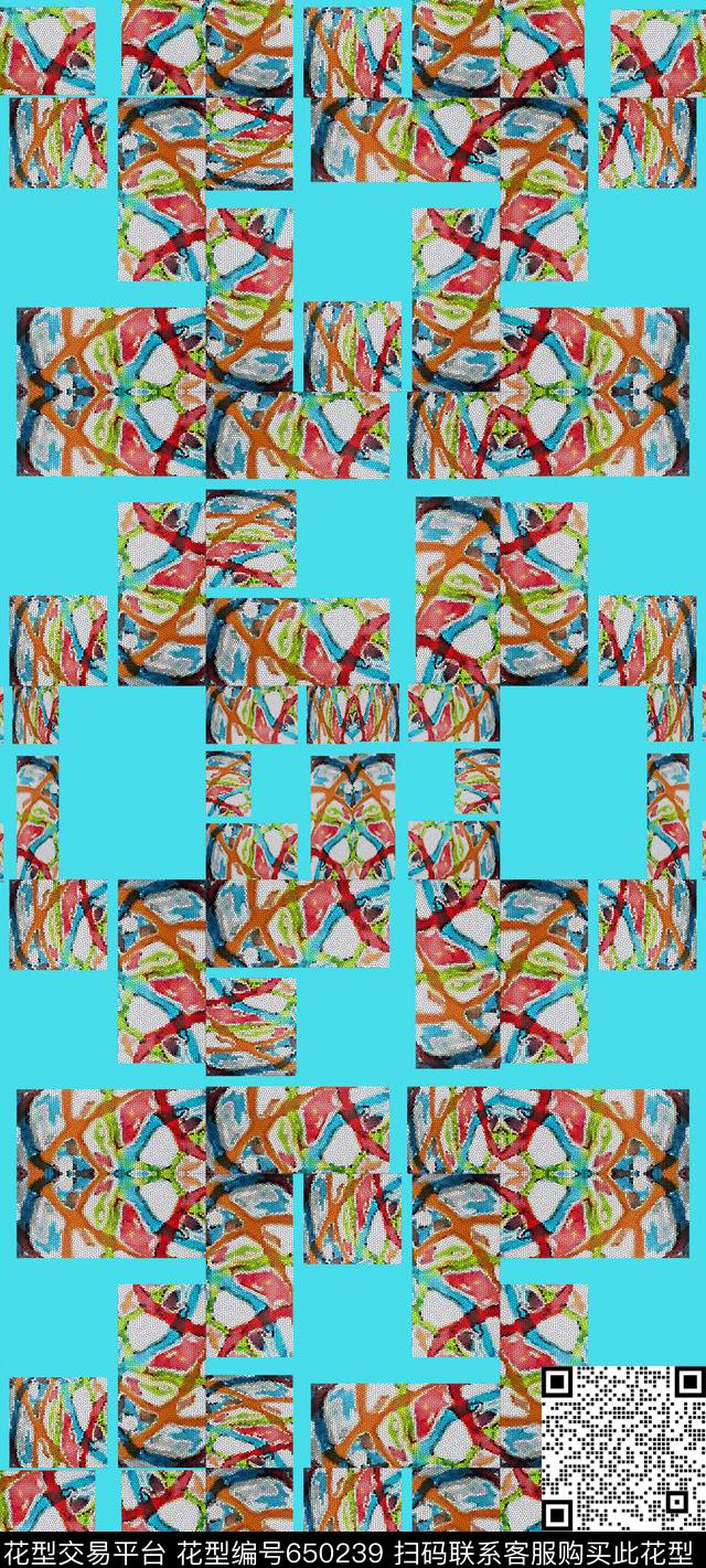格子组合格子图案抽象方格数码印花华亿平台下载（图片编号: 650239） - 瓦栏（Walan）